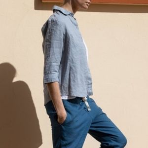 Linen Peter Pan collar shirt